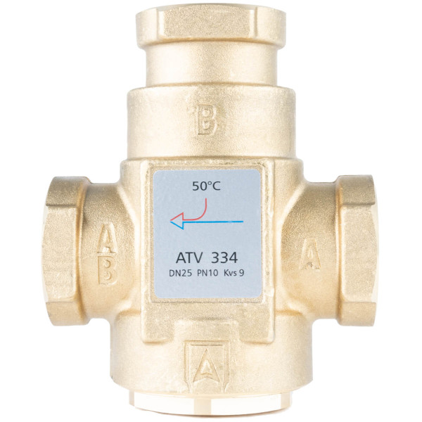 Термический клапан Afriso  ATV 334, DN25, Rp 1" Kvs 9, номинальная температура 50 °C