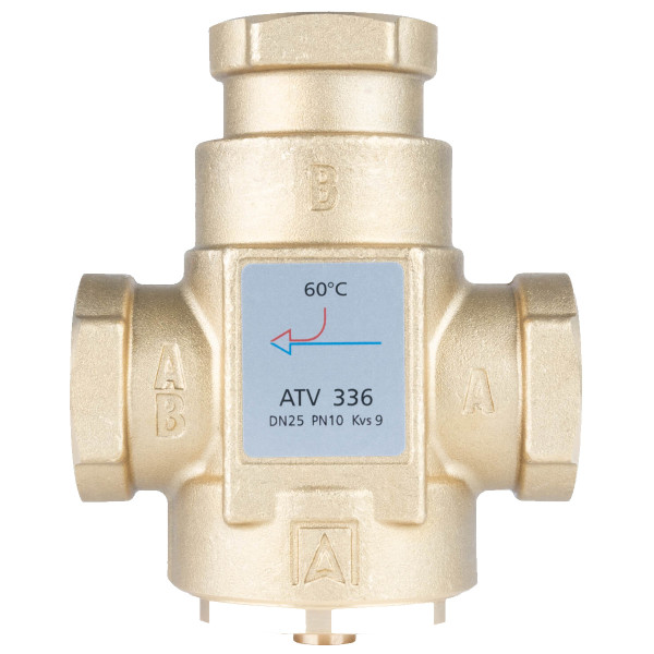 Термический клапан Afriso ATV 336, DN25, Rp 1" Kvs 9, номинальная температура 60 °C
