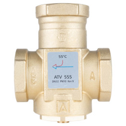 Термический клапан Afriso ATV 555, DN32, Rp 1 1/4" Kvs 12, номинальная температура 55 °C