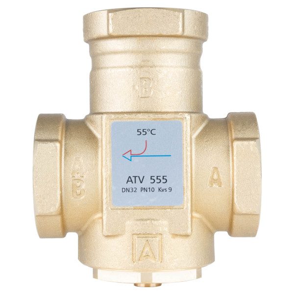 Термічний клапан Afriso ATV 555, DN32, Rp 1 1/4" Kvs 12, номінальна температура 55 °C
