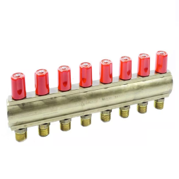 Коллектор с вентилями Ø1″ х 8 х 3/4″УР (red/красный) I=50 мм BIANCHI F.LLI S.P.A.
