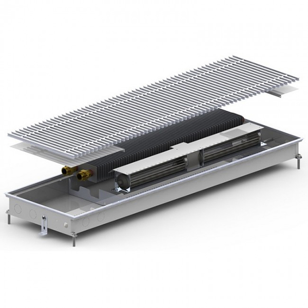 Конвектор внутрипольный Carrera MV-Inox 300/2250/65  с вентилятором Сатин 