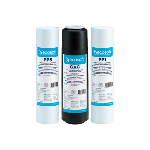Комплект картриджей Ecosoft 1-2-3 для фильтров обратного осмоса