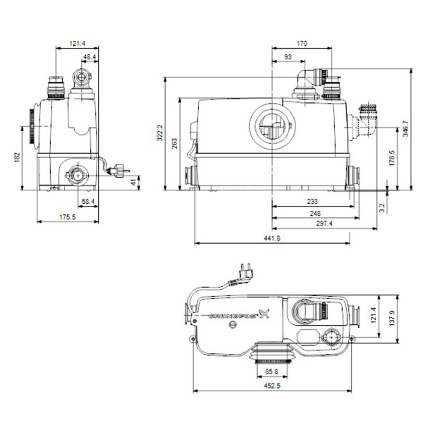 Канализационная установка Sololift 2 WC-3 GRUNDFOS
