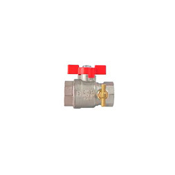 Кран полнопроходной шаровой Heat-PEX 1/2" ВВ с заглушкой и спускным краном
