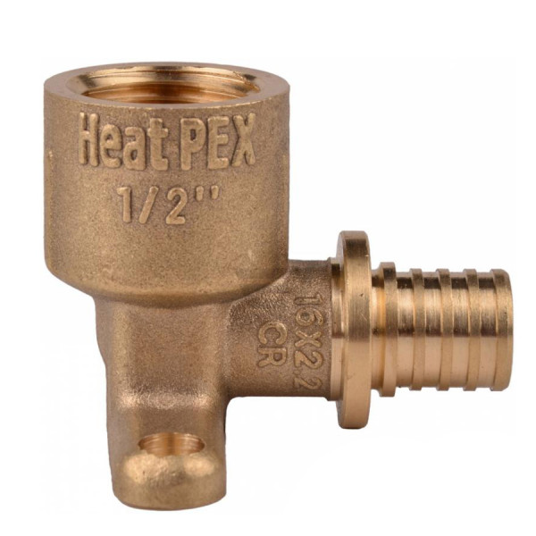 Кутник настінний (водорозетка) Heat-PEX F&E Ø20х1/2" латунь