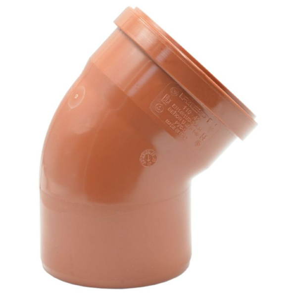 Колено (наружная канализация) Ø110 45° PVC (Ral 8023) REDI s.p.a.