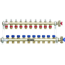 Коллектор распределительный Rehau Rautherm S на 10 контуров 3/4" HKV-D 10, с расходомером