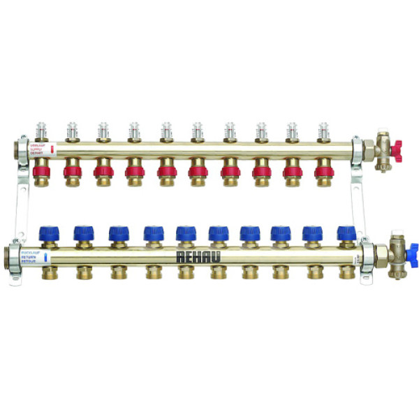 Колектор розподільний Rehau Rautherm S на 10 контурів 3/4 "HKV-D 10, з витратоміром
