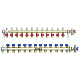 Коллектор распределительный Rehau Rautherm S на 12 контуров 3/4" HKV-D 12, с расходомером