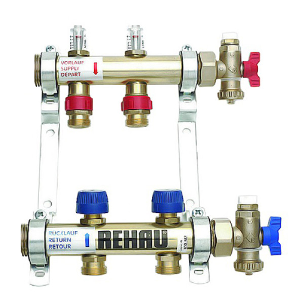 Колектор розподільний Rehau Rautherm S на 2 контури 3/4 "HKV-D 2 з витратомірами