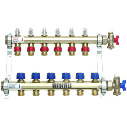 Коллектор распределительный Rehau Rautherm S на 6 контуров 3/4" HKV-D 6, с расходомером