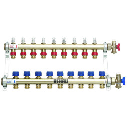 Коллектор распределительный Rehau Rautherm S на 9 контуров 3/4" HKV-D 9, с расходомером