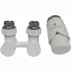 Комплект эксклюзивных узлов Schlosser прямой  3/4 x M 22х1,5 Нипель 2 шт белый