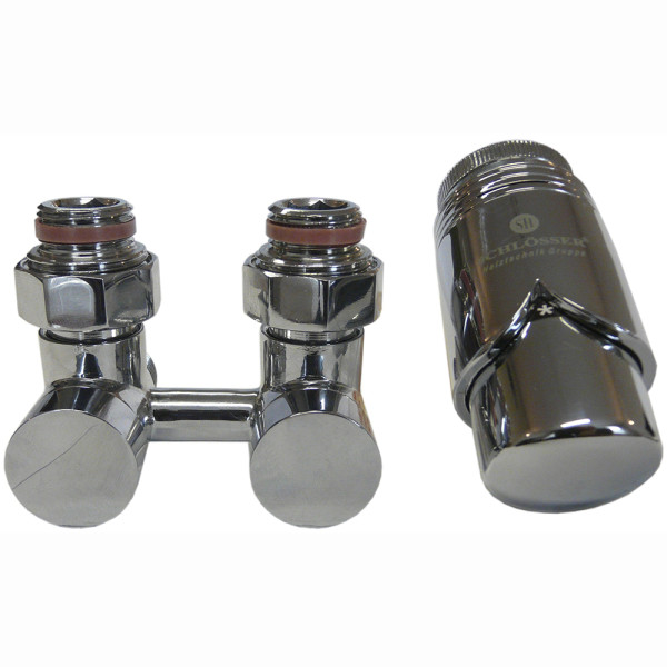 Комплект эксклюзивных узлов Schlosser прямой  3/4 x M 22х1,5 Нипель 2 шт хром