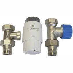 Комплект радиаторный Schlosser прямой 2,   GZ1/2 x GW1/2 с термоголовкой 600100030