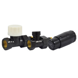 Комплект термостатический Schlosser Standard MINI прямой GZ1/2xGW1/2 черный