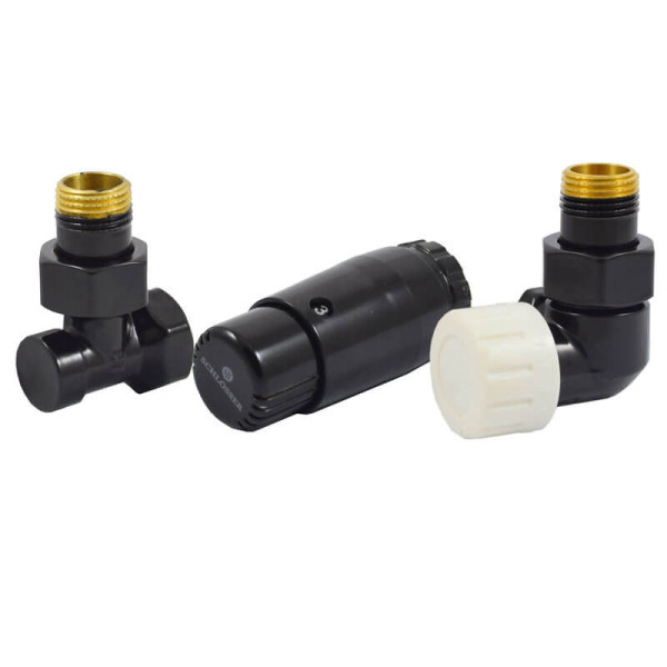 Комплект термостатический Schlosser Standard MINI осевой правый GZ1/2xGW1/2 черный