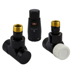Комплект термостатический Schlosser LUX угловой GZ1/2х15mm Cu черный