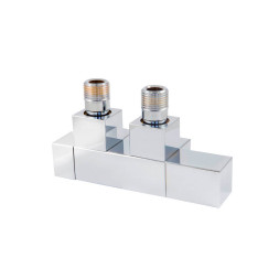 Комплект с ручной регулировкой Schlosser Duo-plex Square угловой левый GZ1/2x15mm Cu хром