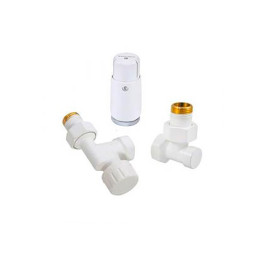 Комплект термостатический Schlosser аксиальный GZ1/2xGW1/2 с головкой Mini M30x1,5 белый