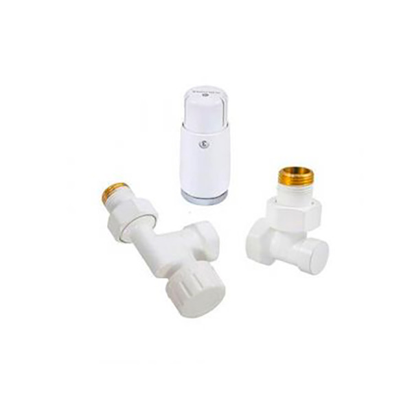 Комплект термостатический Schlosser аксиальный GZ1/2xGW1/2 с головкой Mini M30x1,5 белый