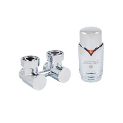 Комплект эксклюзивных узлов Schlosser прямой GZ3/4 x M22х1,5 термоголовка Brillant, сталь
