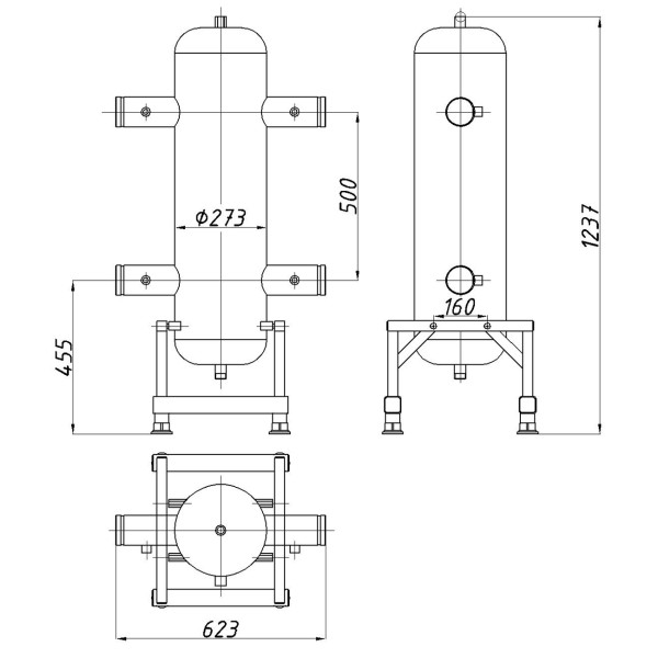 Гидрострелка Termojet Mega ГС-31 DN 80 450 kW, в изоляции