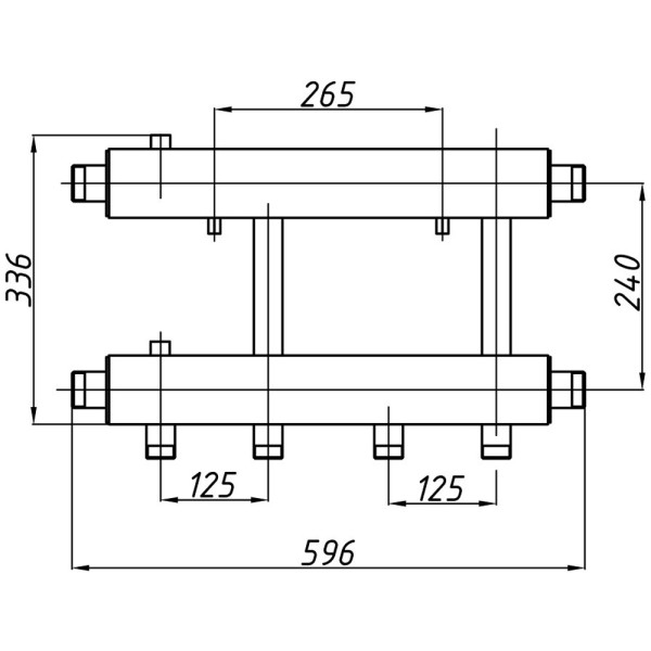 Колектор Termojet К22Н125(240) 105 kW, в кожусі, 2+1 контурів, виходи вниз
