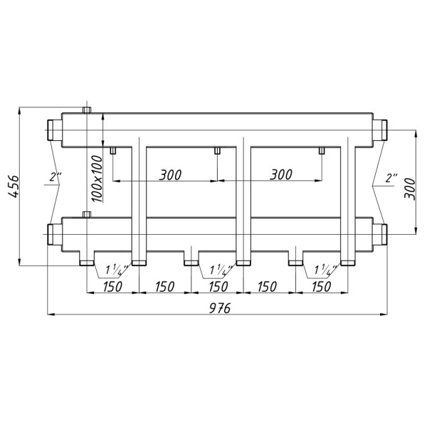 Коллектор Termojet К32Н150(300) 175 kW, в кожухе, 3+1 контуров, выходы вниз