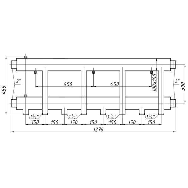 Колектор Termojet К42Н150(300) 175 kW, без ізоляції, 4+1 контурів, виходи вниз