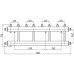 Колектор Termojet К42В125(240) 105 kW, без ізоляції, 4+1 контурів, виходи вгору