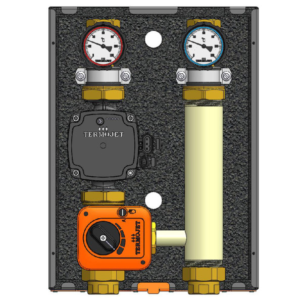 Насосная группа Termojet НГ-48 со смешивающим узлом 1", без изоляции, под насос с базой 130 мм