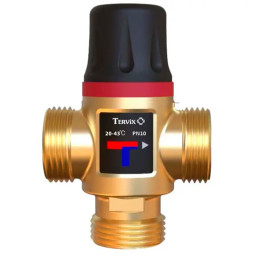 Термостатический смесительный клапан Tervix Pro Line TMV, G1" диапазон темп. 20-43 °С, Kvs 2,5