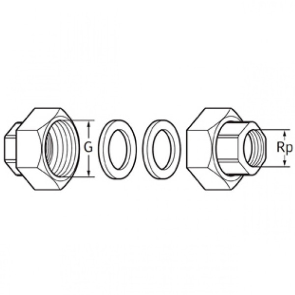 Комплект гаек Wilo R1 1/4" x R2" GTW для циркуляционных насосов