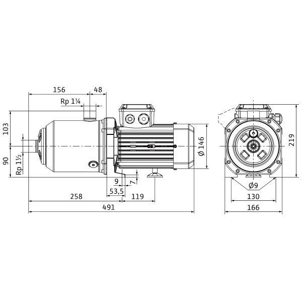 Горизонтальный многоступенчатый насос Wilo MEDANA CH1-L.1004-1/E/E/10T