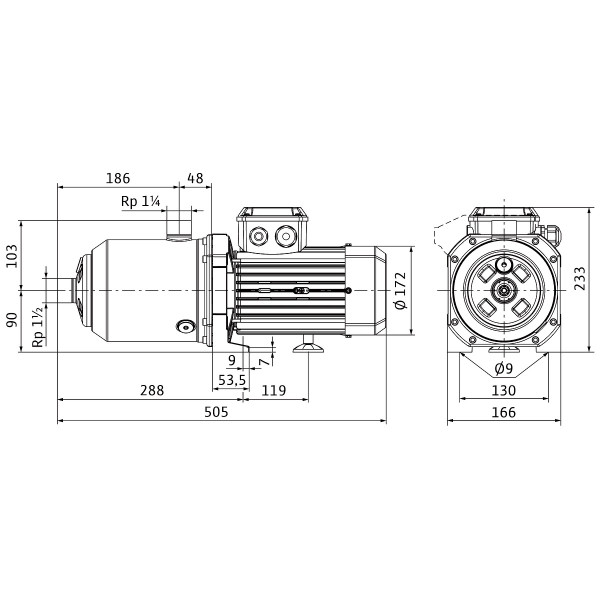Горизонтальний багатоступеневий насос Wilo MEDANA CH1-L.1005-1/E/E/10T