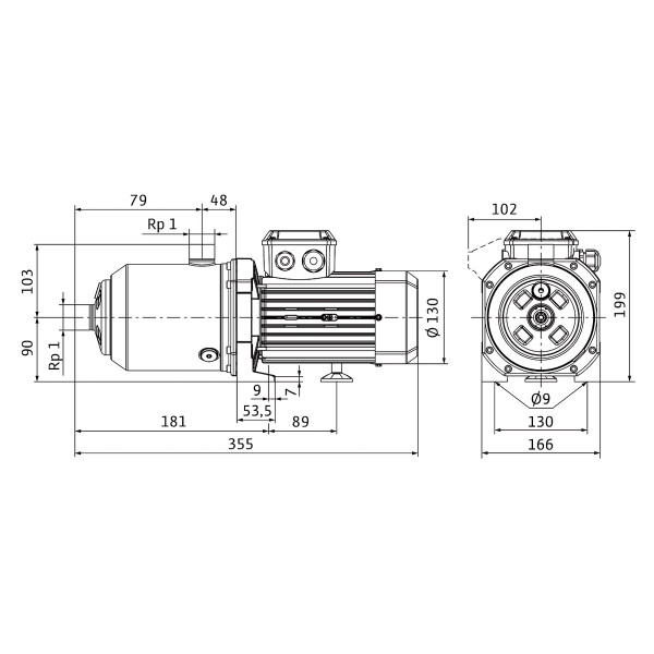 Горизонтальный многоступенчатый насос Wilo MEDANA CH1-L.402-1/E/A/10T
