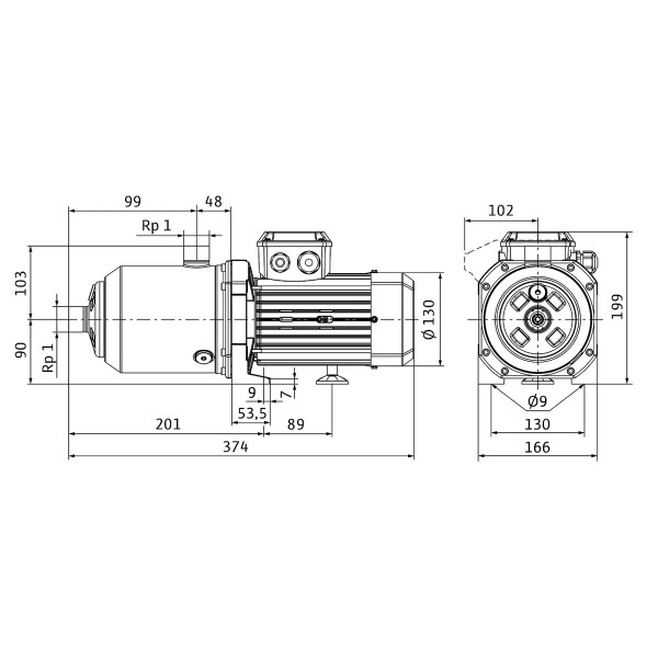 Горизонтальный многоступенчатый насос Wilo MEDANA CH1-L.403-1/E/A/10T