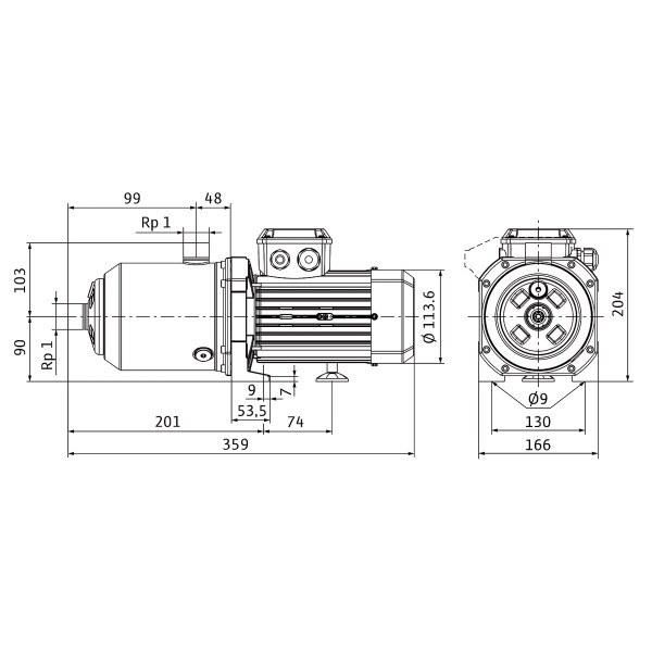 Горизонтальный многоступенчатый насос Wilo MEDANA CH1-L.403-1/E/E/10T