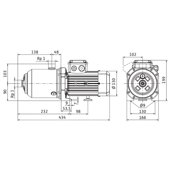 Горизонтальный многоступенчатый насос Wilo MEDANA CH1-L.405-1/E/A/10T