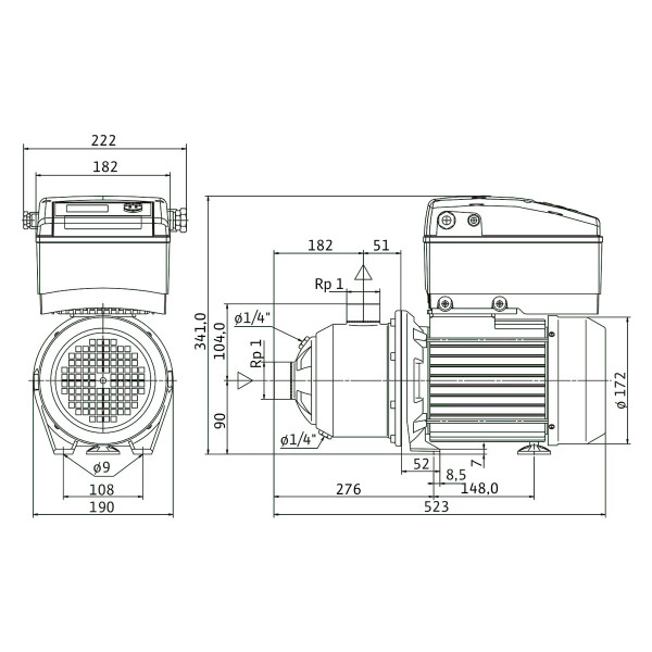 Горизонтальний багатоступеневий насос Wilo MHIE206N-1/E/3-2-2G