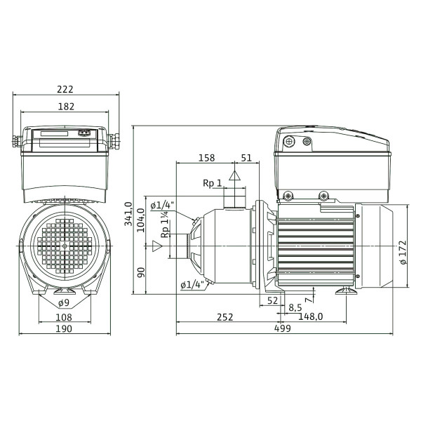 Горизонтальный многоступенчатый насос Wilo MHIE404N-1/E/3-2-2G