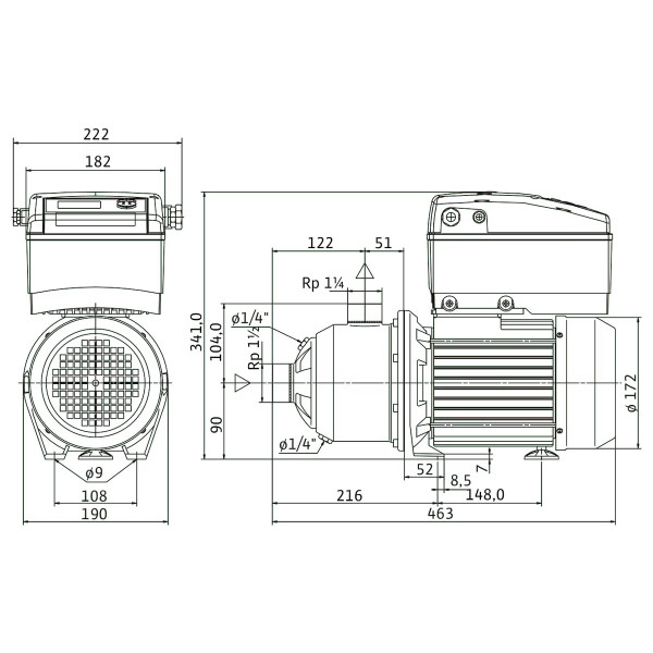 Горизонтальный многоступенчатый насос Wilo MHIE802N-1/E/3-2-2G