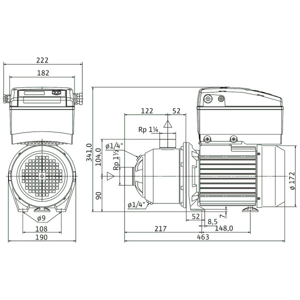 Горизонтальний багатоступеневий насос Wilo MHIE803N-1/E/3-2-2G