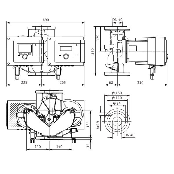 Циркуляційний насос Wilo Stratos MAXO-D 40/0,5-12 PN6/10-R7