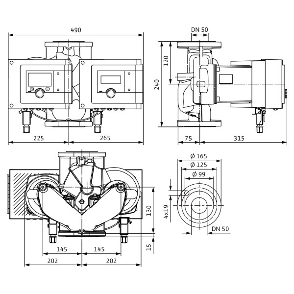 Циркуляційний насос Wilo Stratos MAXO-D 50/0,5-8 PN6/10-R7