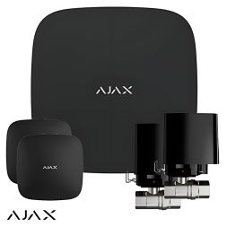  Система защиты от протечек Ajax Hub 2 Plus Black (2 датчика, 2 крана 1/2")