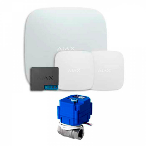 Система защиты от протечек Ajax Hub2 + LeaksProtect 2шт + WallSwitch + Кран шаровый с электроприводом HC 220В 1/2"