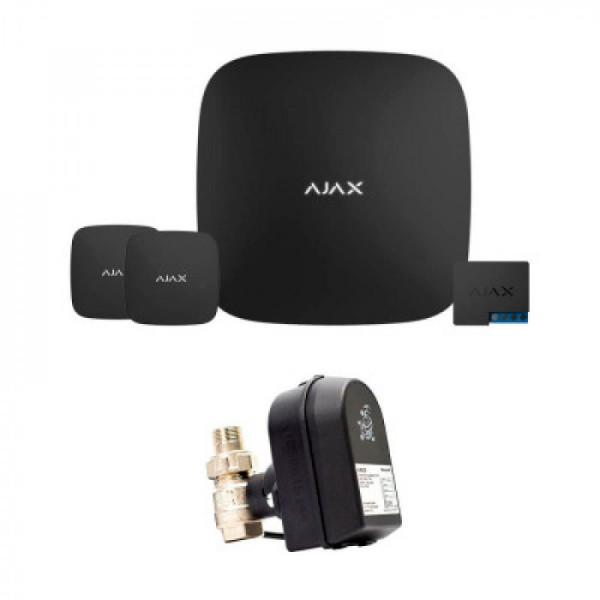 Система защиты от протечек Ajax Hub2 + LeaksProtect 2шт + WallSwitch + Кран с электроприводом Honeywell 220 One ДУ25 HAV25